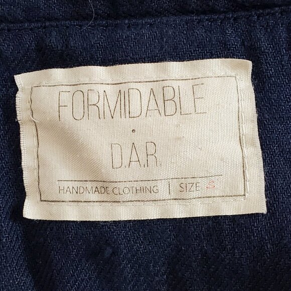 Formidable DAR Women's Navy Blue Linen Handmade Blazer Jacket Shirt Small - Picture 6 of 13